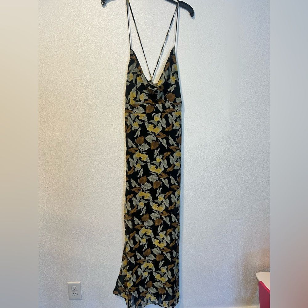 Anthropologie beautiful Black Floral Dress